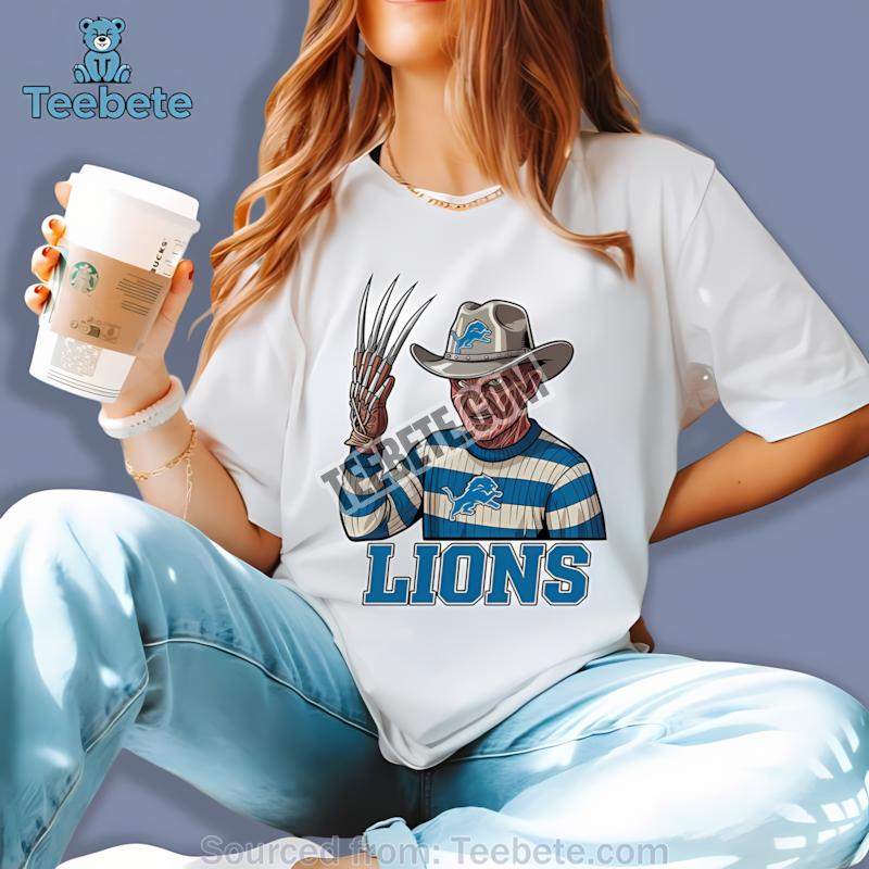 Halloween Detroit Lions Freddy Krueger Horror Shirt