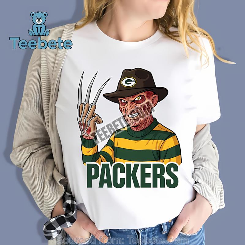 Halloween Green Bay Packers Freddy Krueger Graphic Shirt