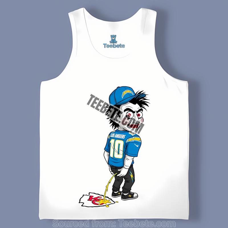 Halloween Los Angeles Chargers Billy Puppet Chiefs Rivalry Cotton Tanktop Halloween Los Angeles Chargers Billy Puppet Chiefs Rivalry Cotton Tanktop