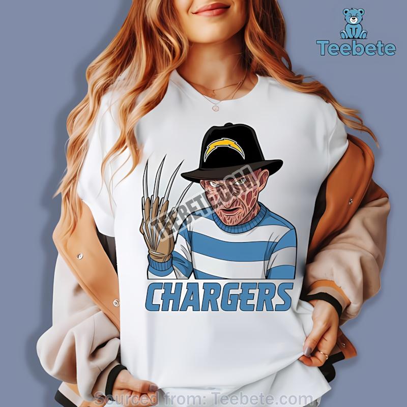 Halloween Los Angeles Chargers Freddy Krueger Printed Shirt