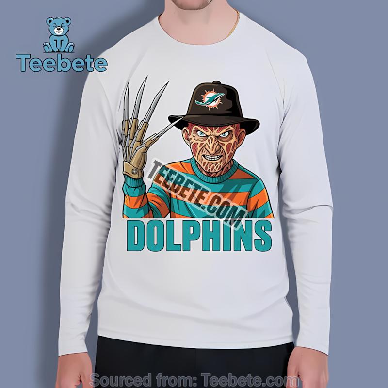 Halloween Miami Dolphins Freddy Krueger Funny Long Sleeve Halloween Miami Dolphins Freddy Krueger Funny Long Sleeve