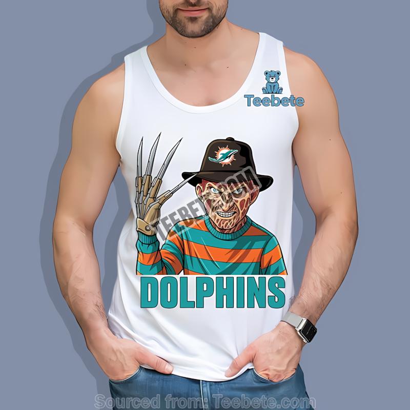 Halloween Miami Dolphins Freddy Krueger Funny Tanktop Halloween Miami Dolphins Freddy Krueger Funny Tanktop