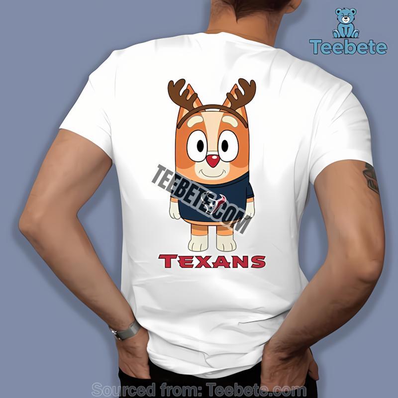 Houston Texans Bingo Reindeer Christmas Holiday Shirt