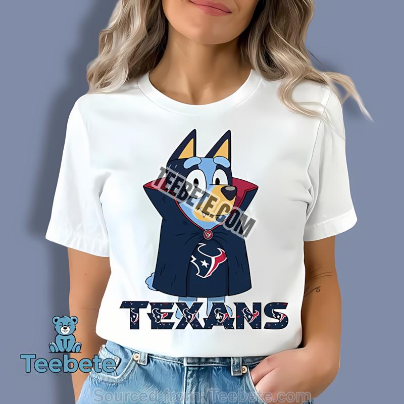 Houston Texans Bluey Vampire Halloween Shirt