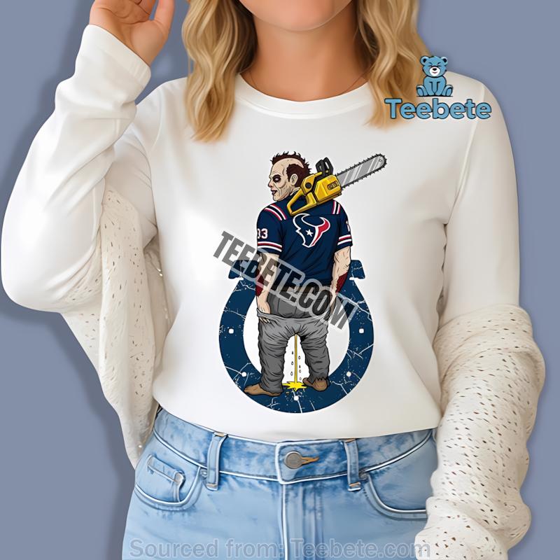 Houston Texans Leatherface Vs Colts Rivalry Long Sleeve Houston Texans Leatherface Vs Colts Rivalry Long Sleeve