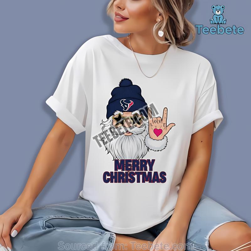 Houston Texans Rock Santa Merry Christmas Shirt