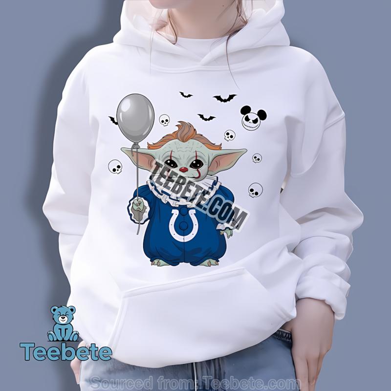 Indianapolis Colts Baby Yoda Pennywise Halloween Hoodie Indianapolis Colts Baby Yoda Pennywise Halloween Hoodie