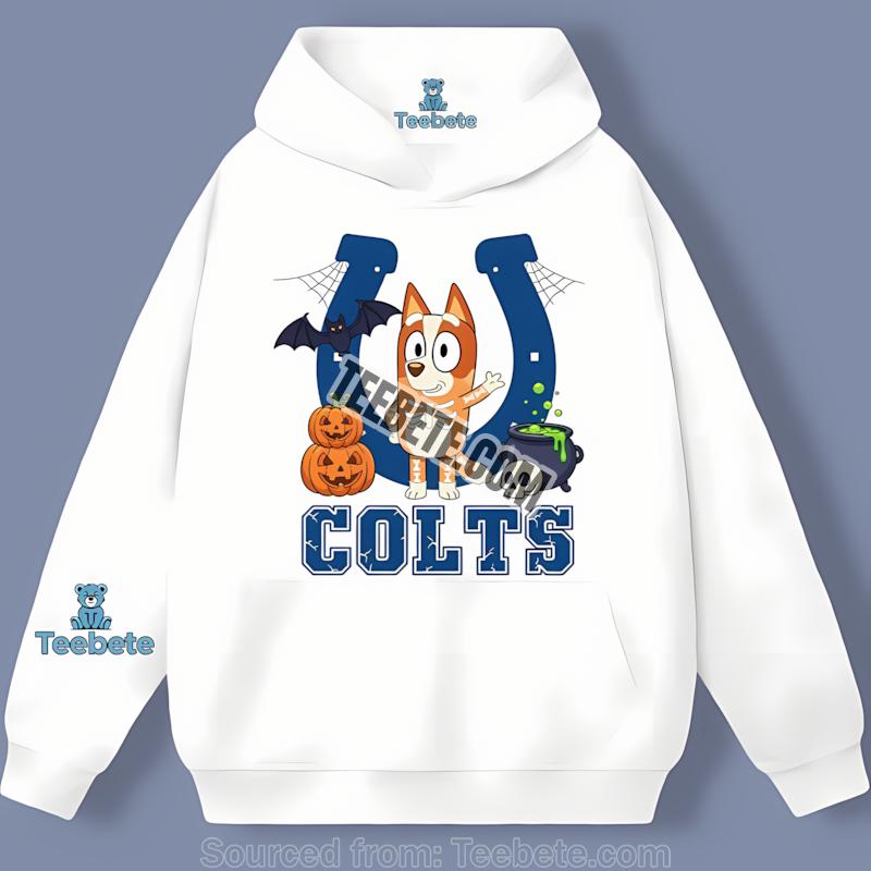 Indianapolis Colts Bingo Bluey Halloween Skeleton Pumpkin Hoodie Indianapolis Colts Bingo Bluey Halloween Skeleton Pumpkin Hoodie