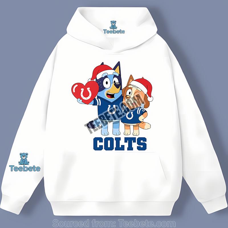 Indianapolis Colts Bluey And Bingo Christmas Heart Hoodie Indianapolis Colts Bluey And Bingo Christmas Heart Hoodie