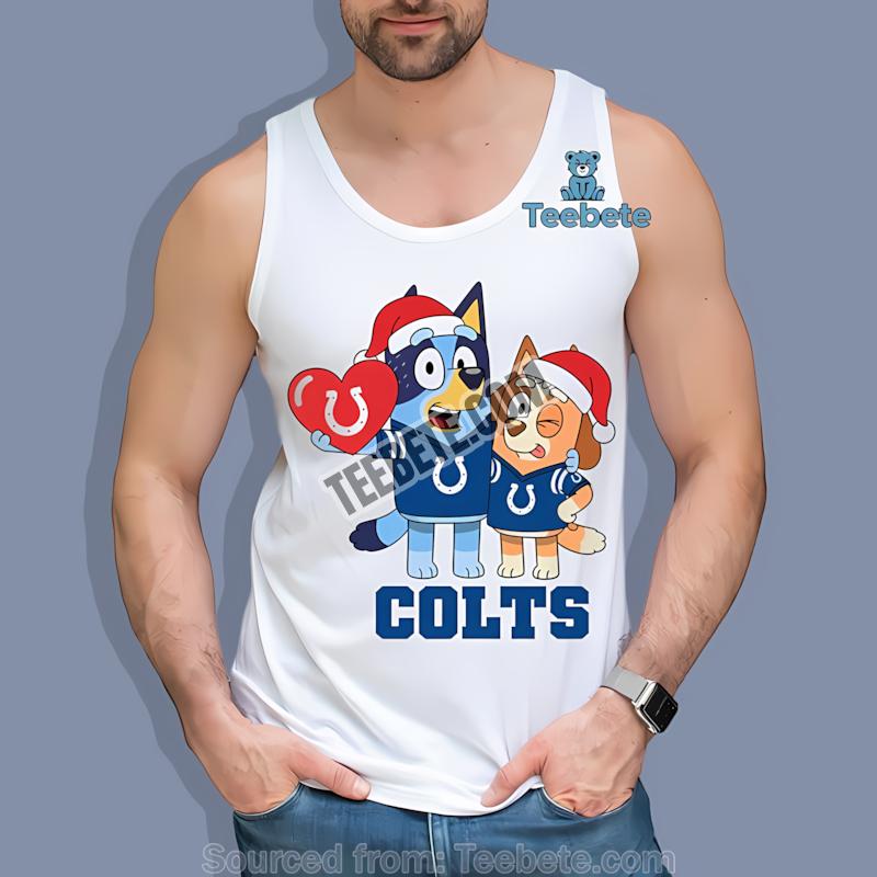 Indianapolis Colts Bluey And Bingo Christmas Heart Tanktop Indianapolis Colts Bluey And Bingo Christmas Heart Tanktop