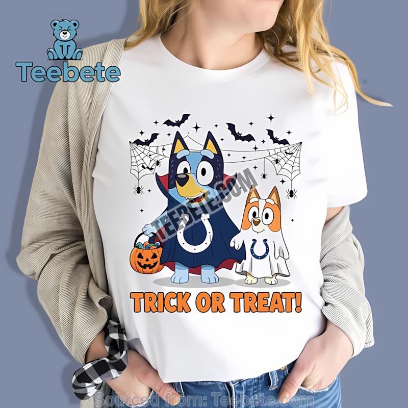 Indianapolis Colts Bluey Bingo Trick Or Treat Halloween Shirt
