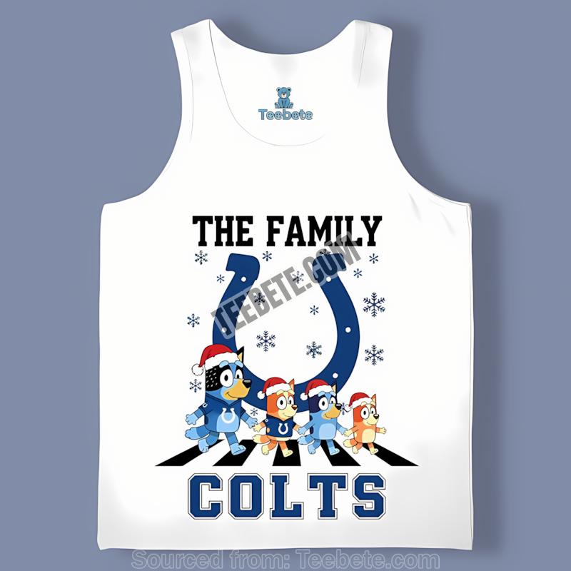 Indianapolis Colts Bluey Family Christmas Snowflake Tanktop Indianapolis Colts Bluey Family Christmas Snowflake Tanktop