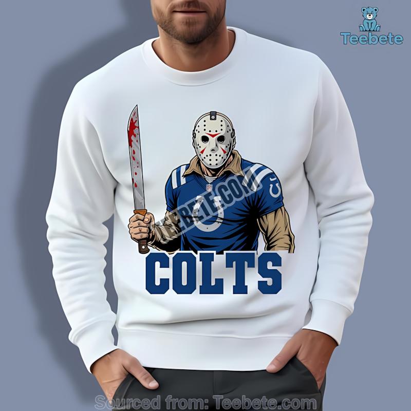 Indianapolis Colts Jason Voorhees Machete Football Horror Long Sleeve Indianapolis Colts Jason Voorhees Machete Football Horror Long Sleeve