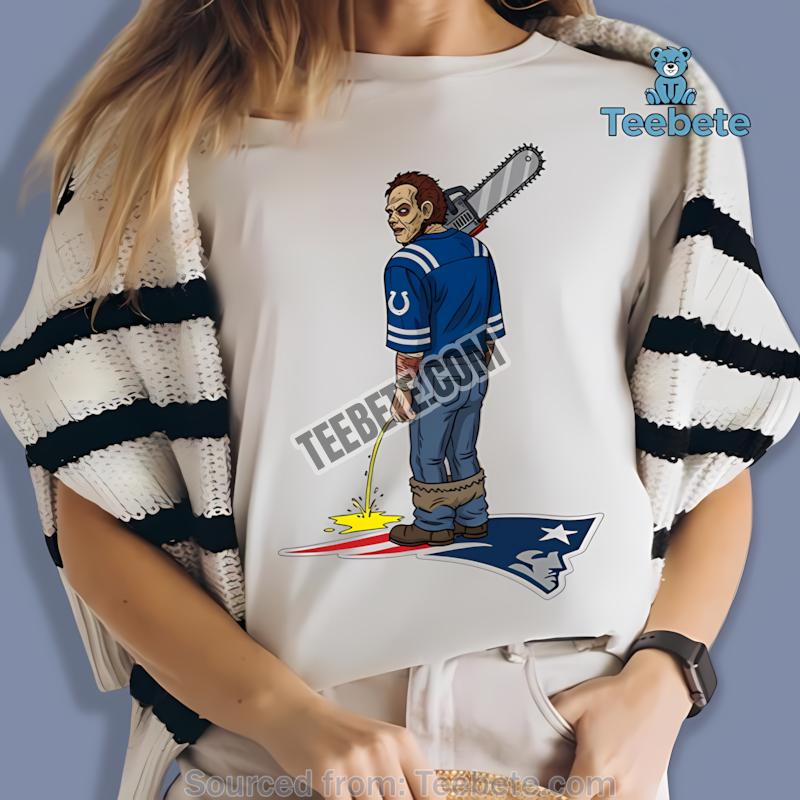 Indianapolis Colts Leatherface Patriots Rivalry Horror Shirt