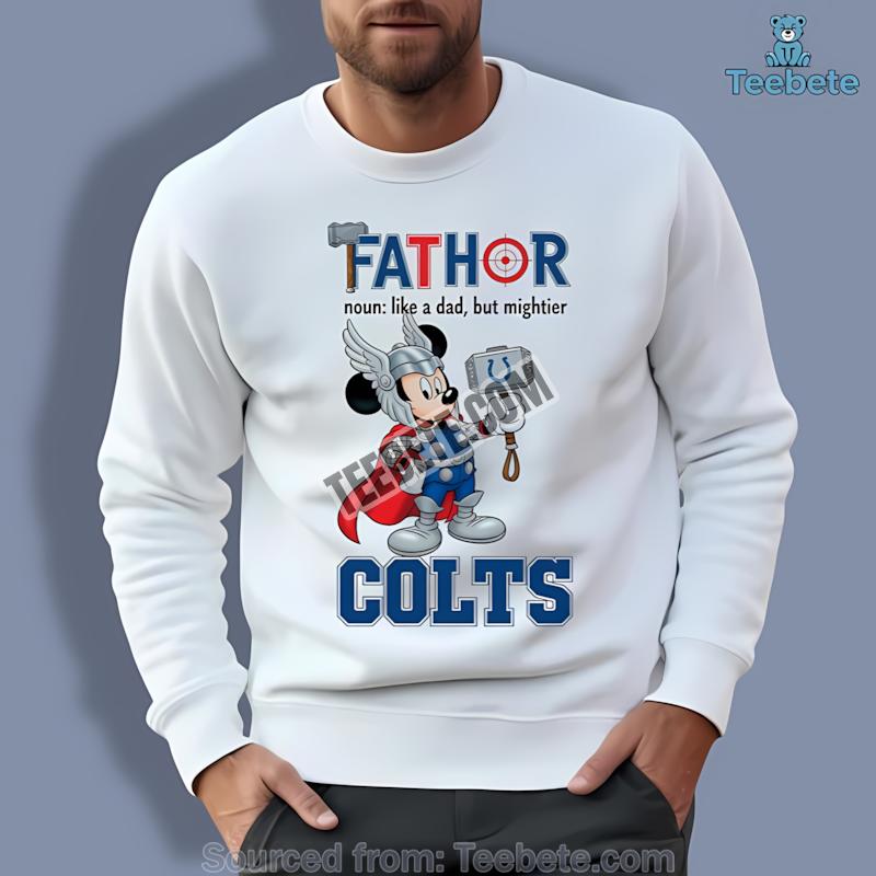 Indianapolis Colts Mickey Mouse Fathor Dad Long Sleeve Indianapolis Colts Mickey Mouse Fathor Dad Long Sleeve