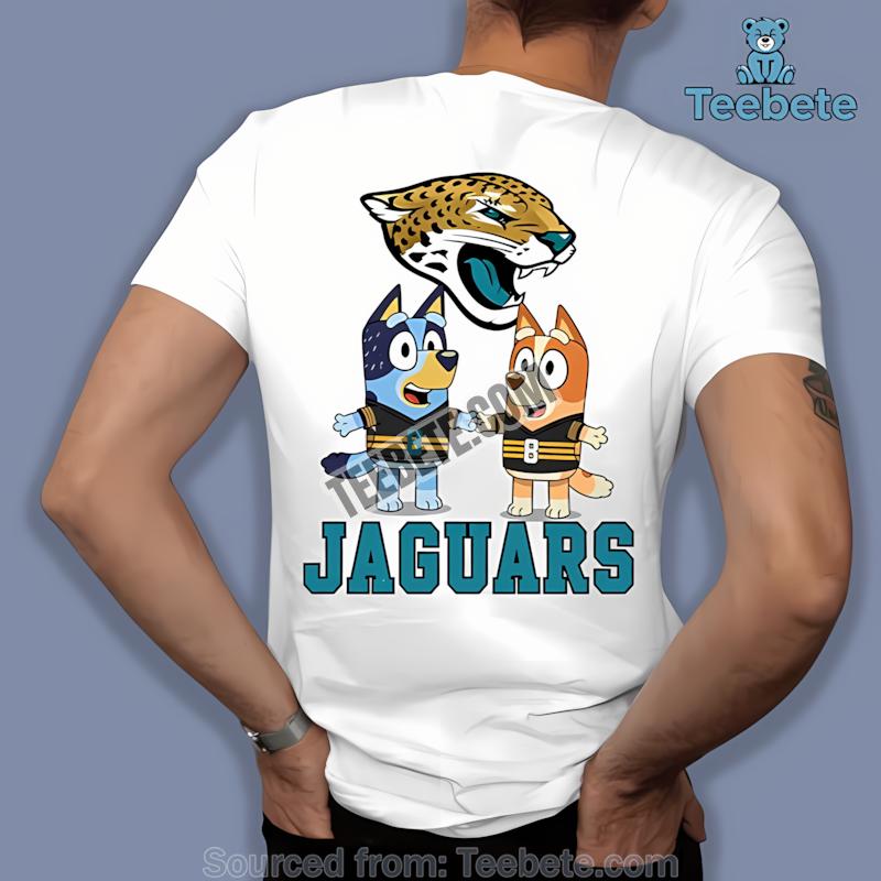 Jacksonville Jaguars Bluey And Bingo Holding Hands Shirt