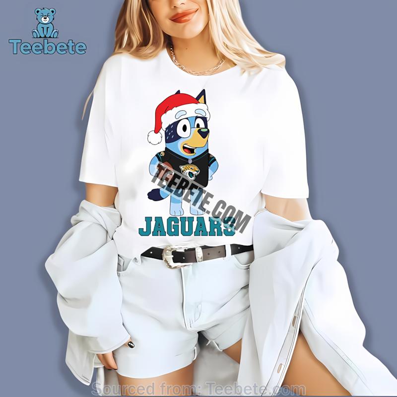 Jacksonville Jaguars Bluey Christmas Santa Hat Shirt