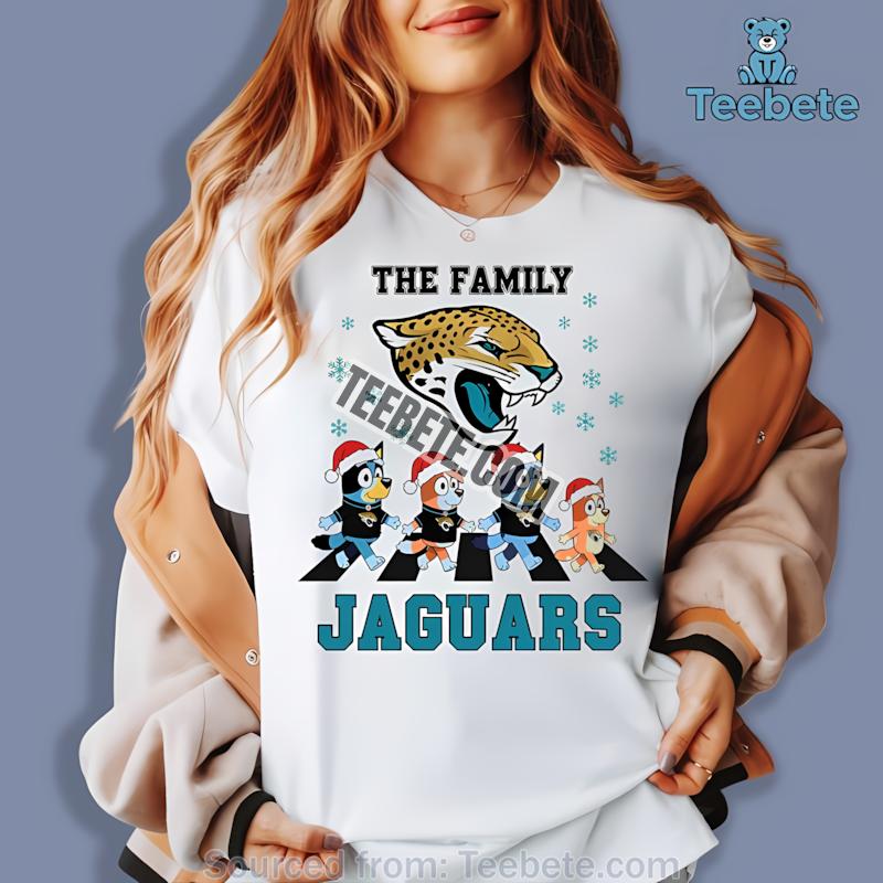 Jacksonville Jaguars Bluey Family Christmas Snowflake Shirt