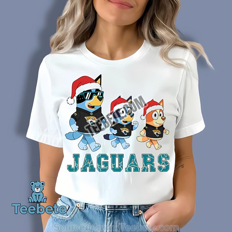 Jacksonville Jaguars Bluey Family Santa Hat Christmas Parade Shirt