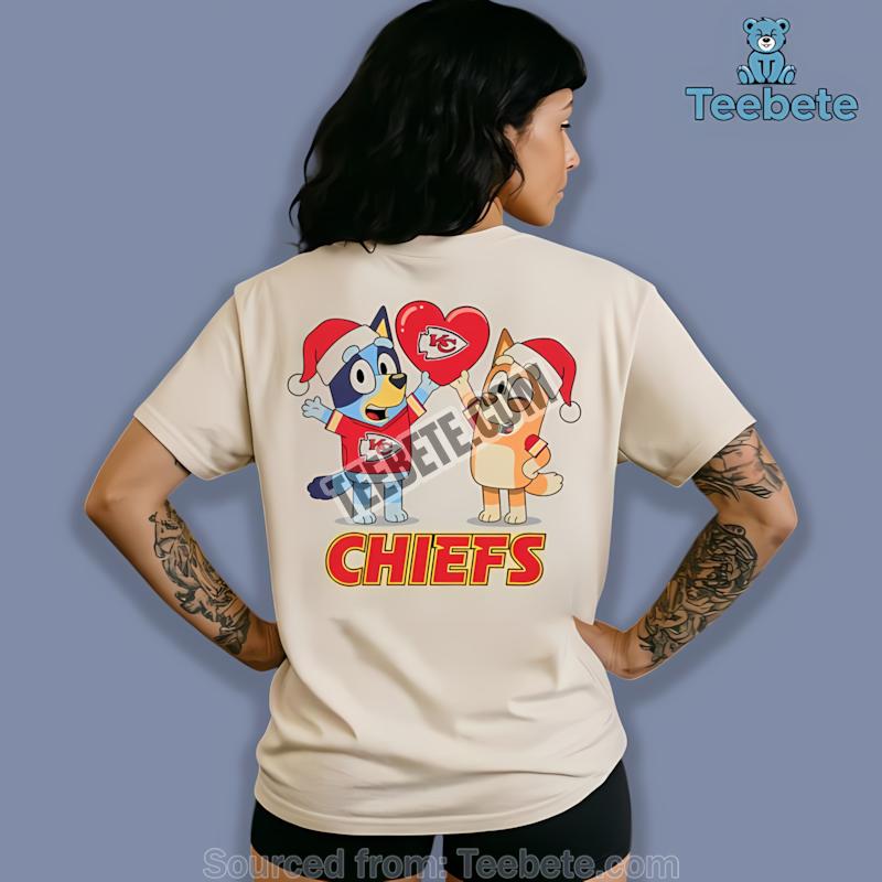 Kansas City Chiefs Bluey Bingo Christmas Heart Classic Shirt