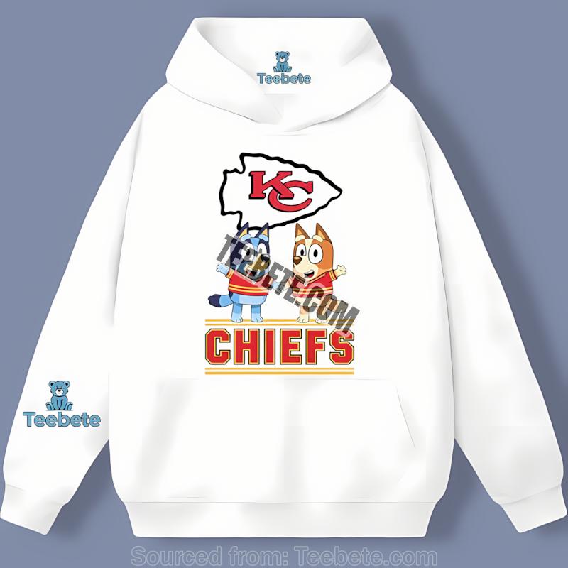 Kansas City Chiefs Bluey Bingo Holding Hands Retro Hoodie Kansas City Chiefs Bluey Bingo Holding Hands Retro Hoodie