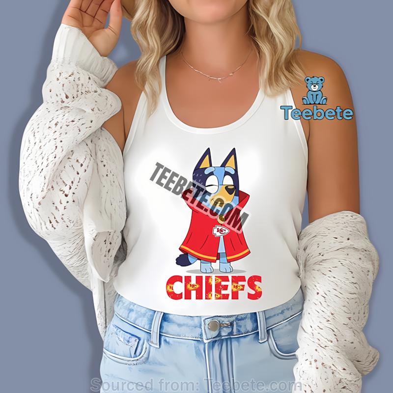 Kansas City Chiefs Bluey Vampire Halloween Printed Tanktop Kansas City Chiefs Bluey Vampire Halloween Printed Tanktop
