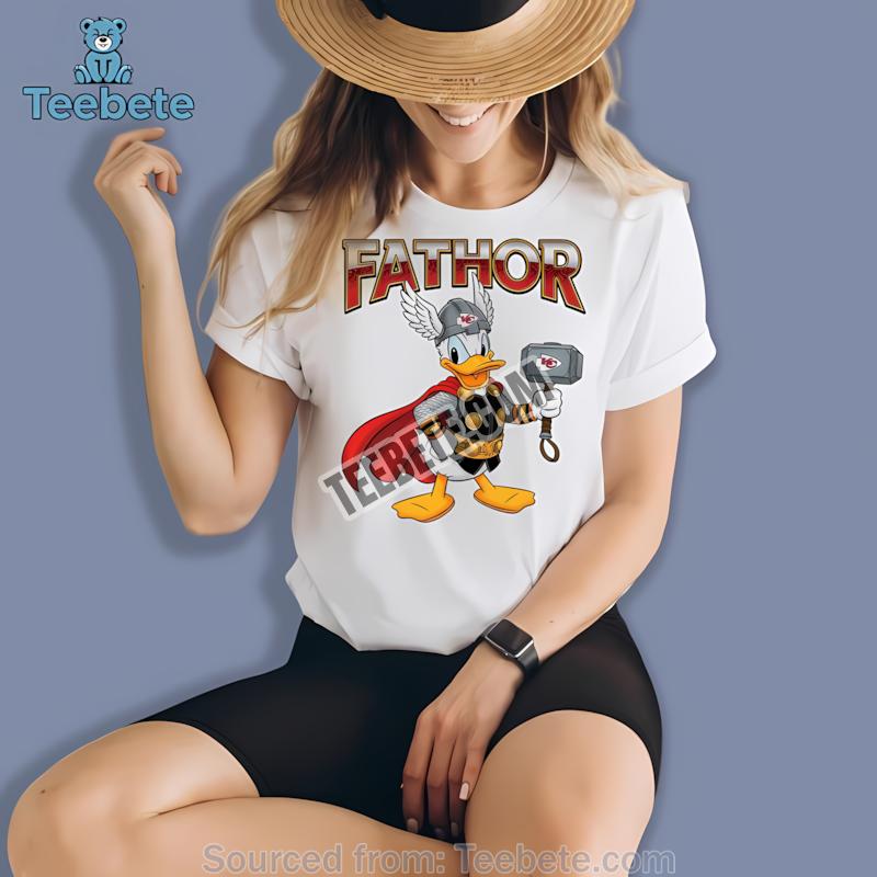 Kansas City Chiefs Donald Duck Fathor Mens Graphic Shirt