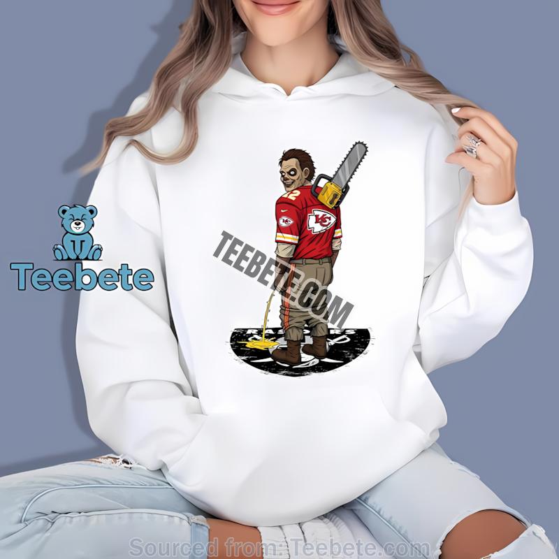 Kansas City Chiefs Leatherface Vs Raiders Rivalry Mens Graphic Hoodie Kansas City Chiefs Leatherface Vs Raiders Rivalry Mens Graphic Hoodie