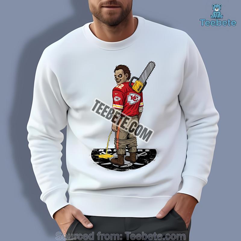 Kansas City Chiefs Leatherface Vs Raiders Rivalry Mens Graphic Long Sleeve Kansas City Chiefs Leatherface Vs Raiders Rivalry Mens Graphic Long Sleeve
