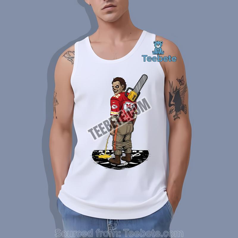 Kansas City Chiefs Leatherface Vs Raiders Rivalry Mens Graphic Tanktop Kansas City Chiefs Leatherface Vs Raiders Rivalry Mens Graphic Tanktop