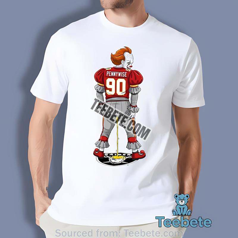 Kansas City Chiefs Pennywise Vs Raiders Rivalry Mens Halloween Shirt