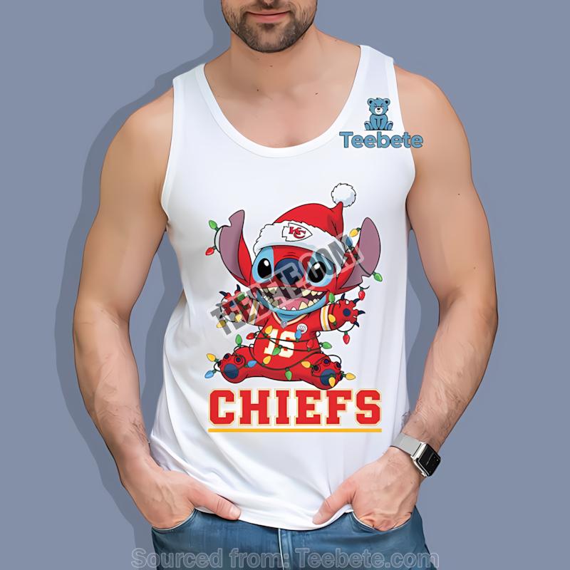 Kansas City Chiefs Stitch Christmas Lights Holiday Retro Tanktop Kansas City Chiefs Stitch Christmas Lights Holiday Retro Tanktop