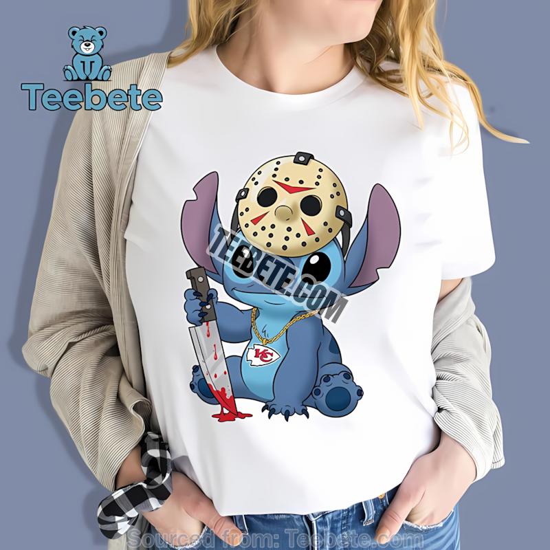 Kansas City Chiefs Stitch Jason Mask Halloween Design Shirt