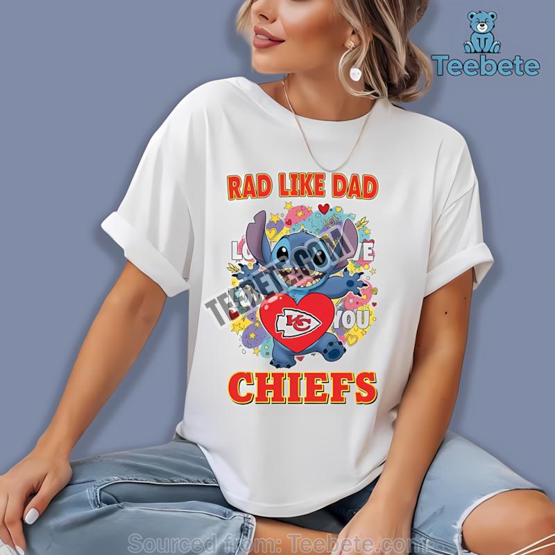 Kansas City Chiefs Stitch Rad Like Dad Drifit Performance Shirt