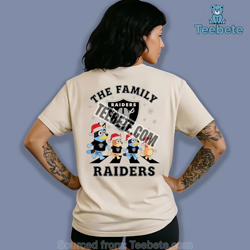 Las Vegas Raiders Bluey Family Christmas Snowflake Custom Shirt