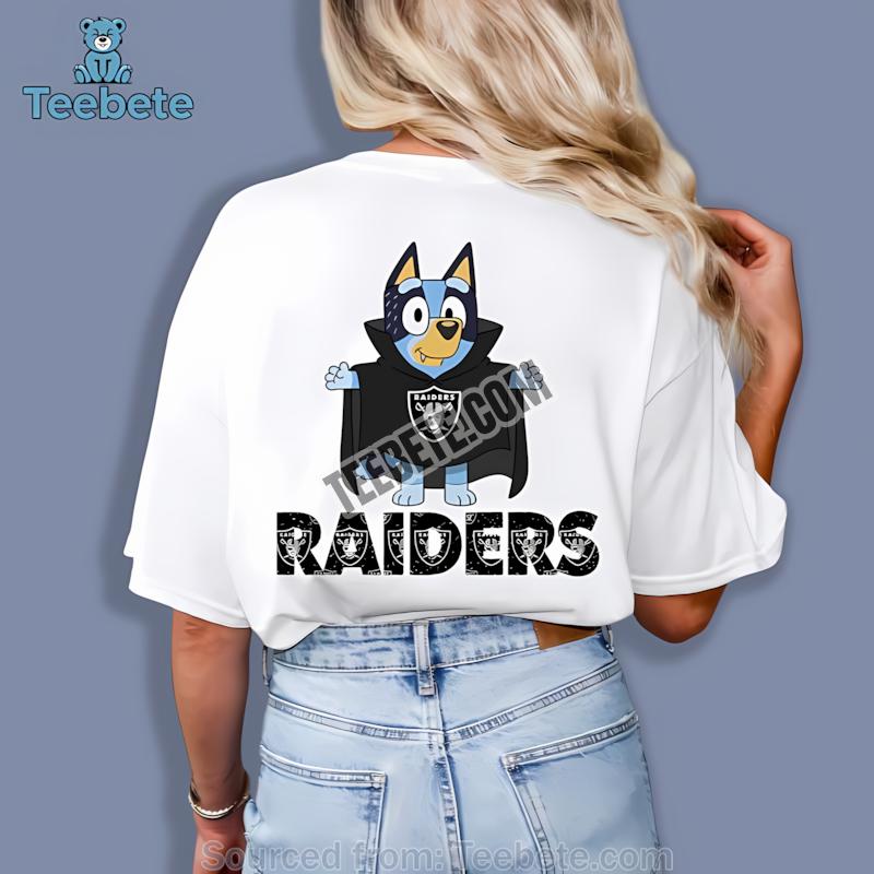 Las Vegas Raiders Bluey Vampire Halloween Graphic Shirt