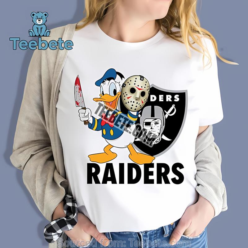 Las Vegas Raiders Donald Duck Jason Mask Halloween Shirt