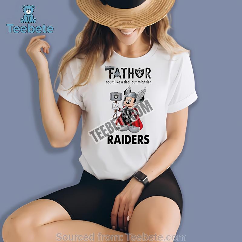 Las Vegas Raiders Mickey Mouse Fathor Dad Graphic Shirt