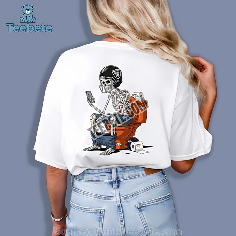 Las Vegas Raiders Skeleton Toilet Broncos Rivalry Shirt