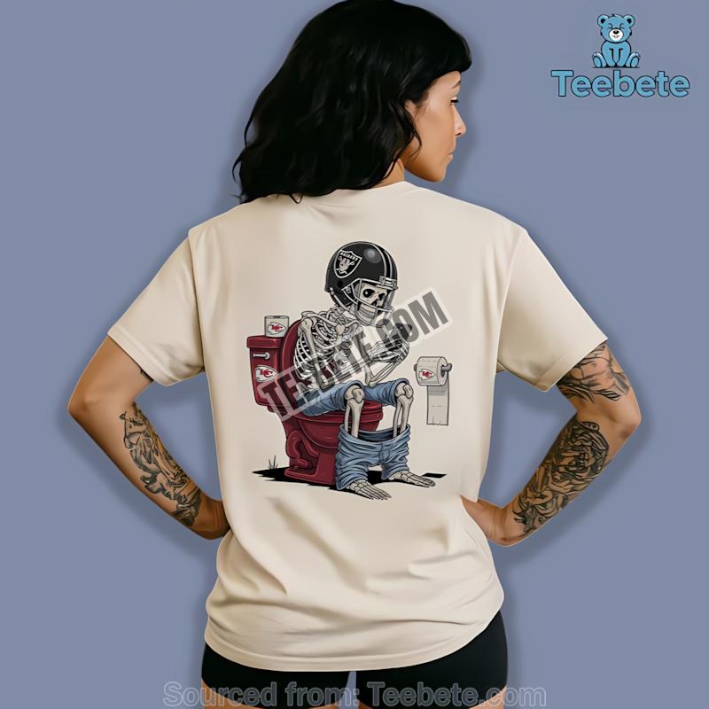 Las Vegas Raiders Skeleton Toilet Chiefs Rivalry Graphic Shirt