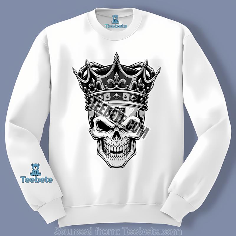 Las Vegas Raiders Skull Crown Dark Grunge Long Sleeve Las Vegas Raiders Skull Crown Dark Grunge Long Sleeve