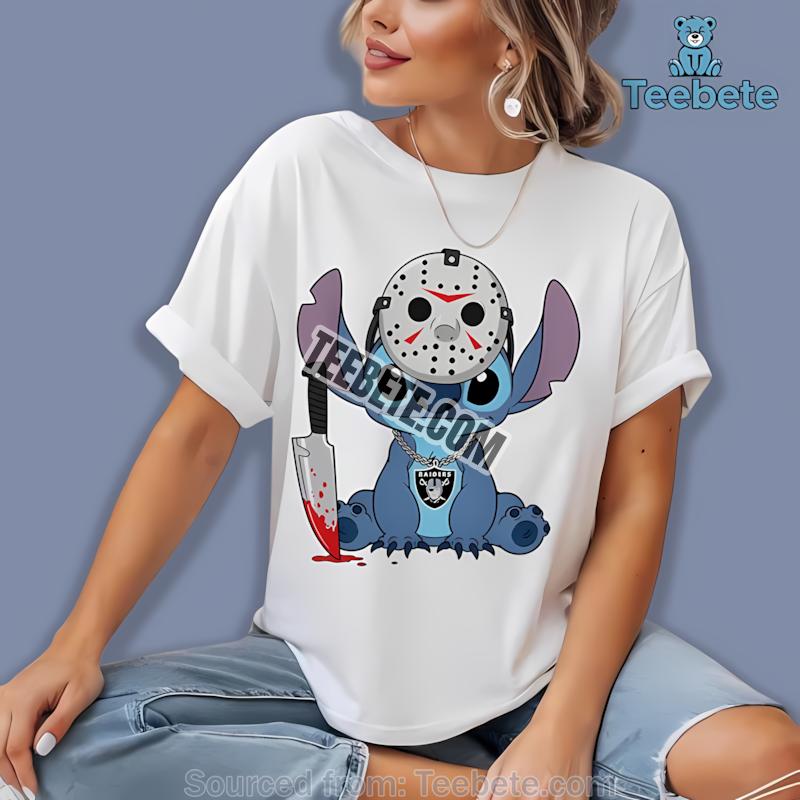 Las Vegas Raiders Stitch Jason Halloween Horror Shirt