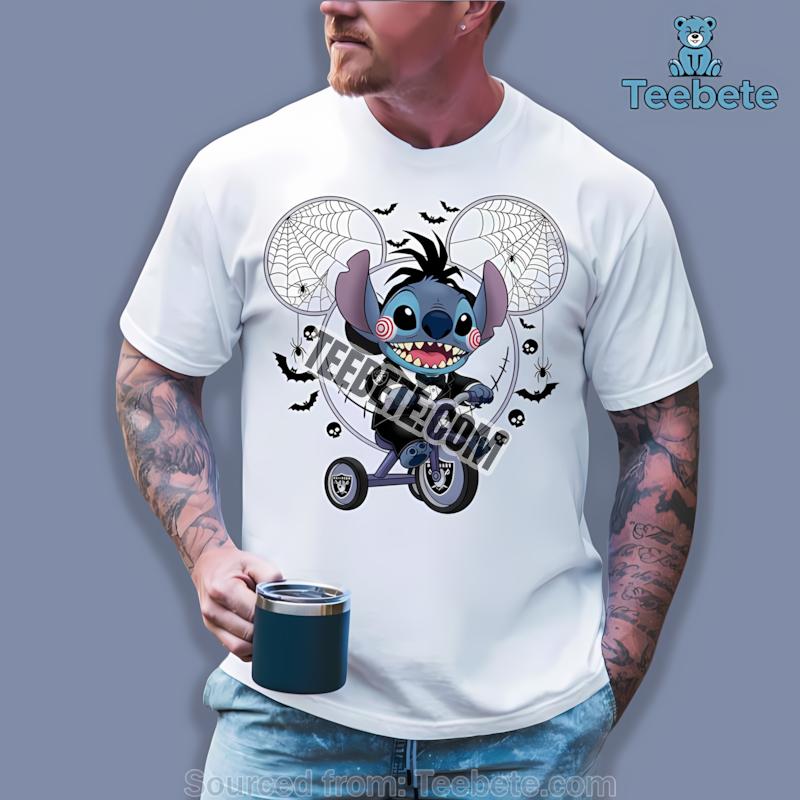 Las Vegas Raiders Stitch Saw Halloween Graphic Shirt