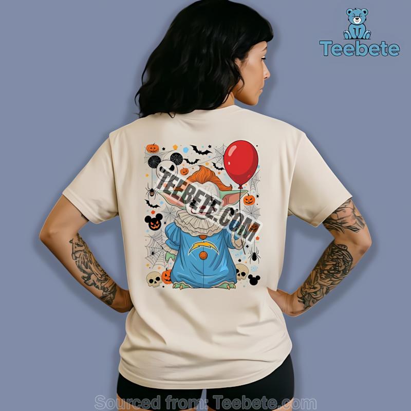 Los Angeles Chargers Baby Yoda Pennywise Halloween Shirt