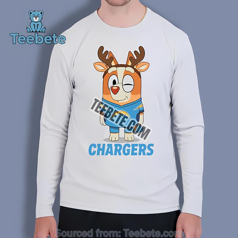 Los Angeles Chargers Bingo Reindeer Christmas Long Sleeve Los Angeles Chargers Bingo Reindeer Christmas Long Sleeve