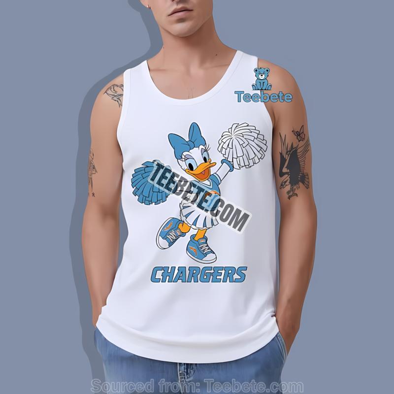 Los Angeles Chargers Daisy Duck Cheerleader Vintage Tanktop Los Angeles Chargers Daisy Duck Cheerleader Vintage Tanktop