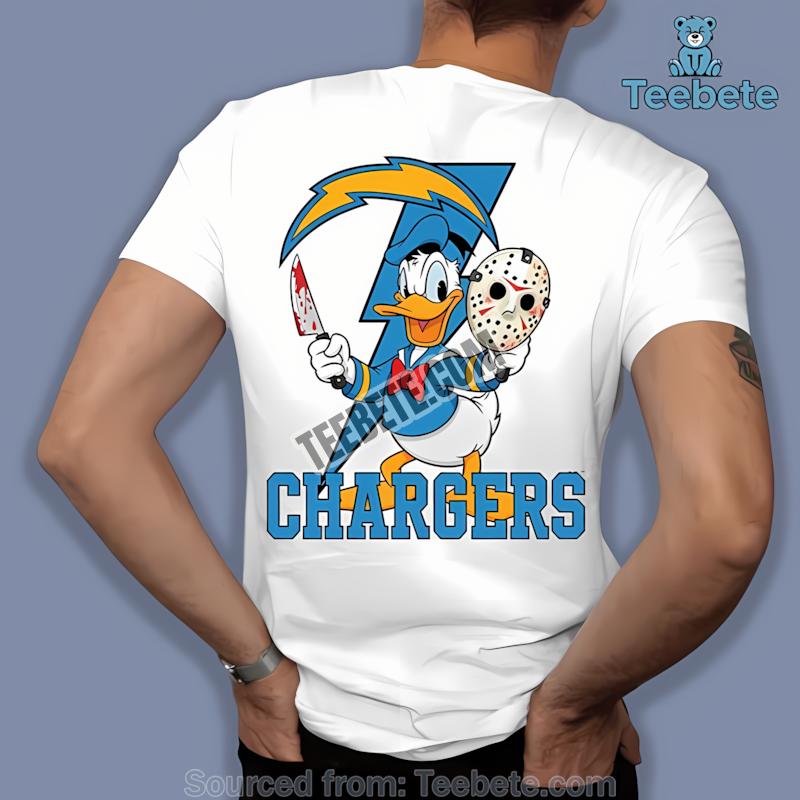 Los Angeles Chargers Donald Duck Jason Mask Halloween Mens Shirt