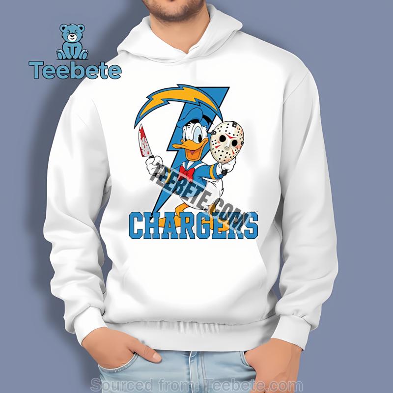 Los Angeles Chargers Donald Duck Jason Mask Halloween Mens Hoodie Los Angeles Chargers Donald Duck Jason Mask Halloween Mens Hoodie
