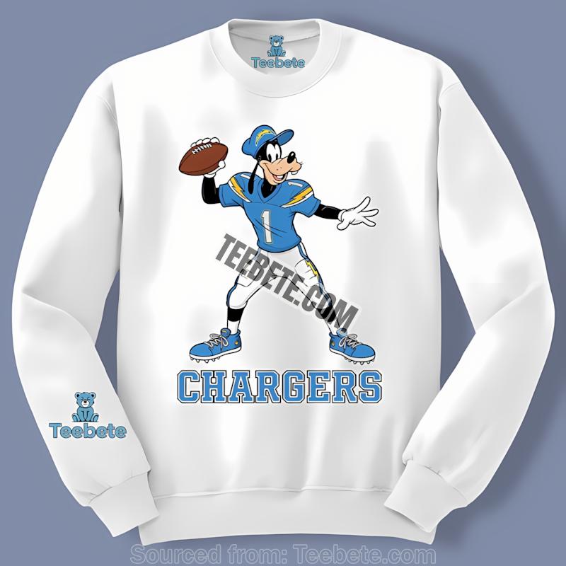 Los Angeles Chargers Goofy Football Quarterback Long Sleeve Los Angeles Chargers Goofy Football Quarterback Long Sleeve