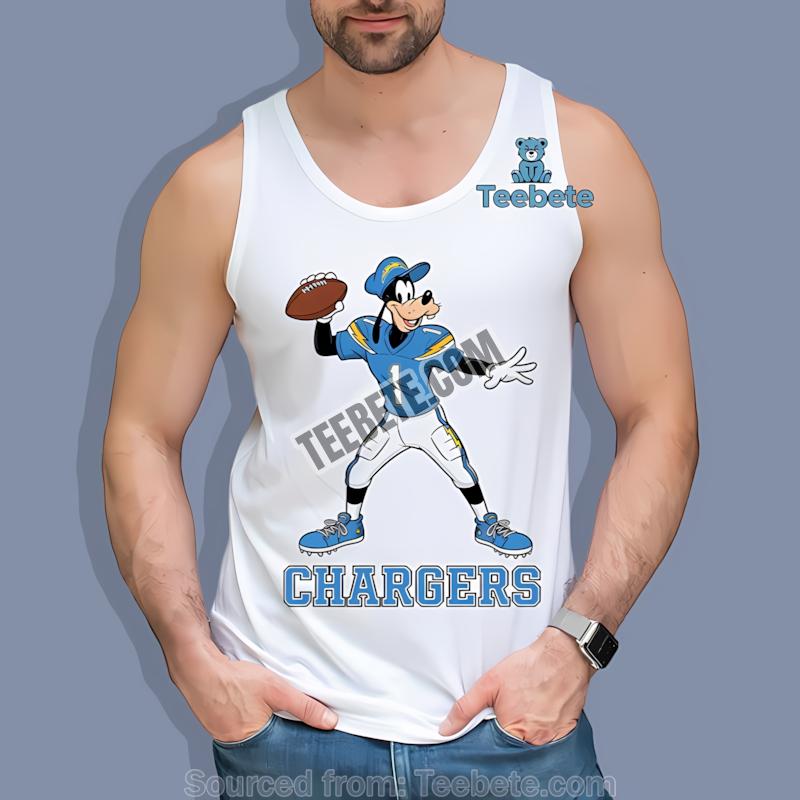 Los Angeles Chargers Goofy Football Quarterback Tanktop Los Angeles Chargers Goofy Football Quarterback Tanktop
